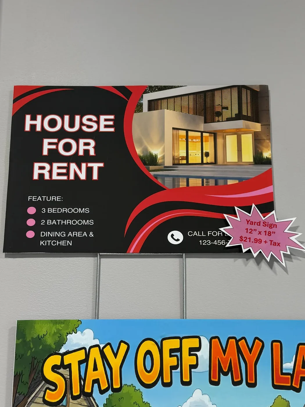 Custom yard sign example